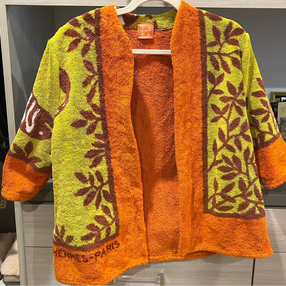 Vintage Hermes Zebra Towel Cardigan